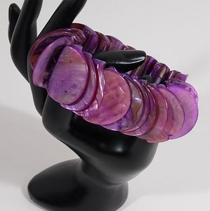 Bracelet Purple Lavender Shell Marbled Style